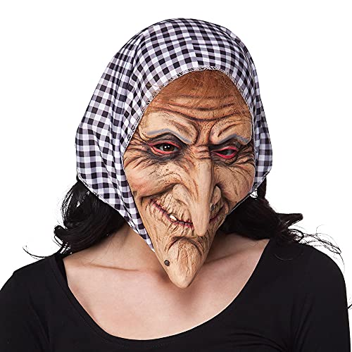 Boland 97508 - Masque facial en latex sorcière avec capuche,