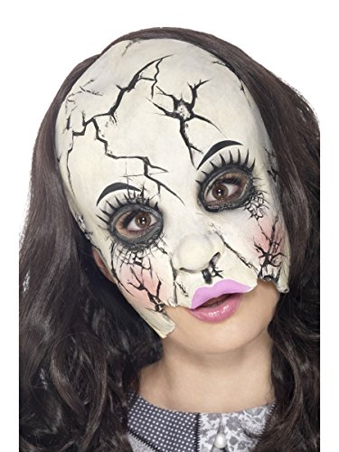 Damaged Doll Mask, Multi-Coloured, Chinless, Latex