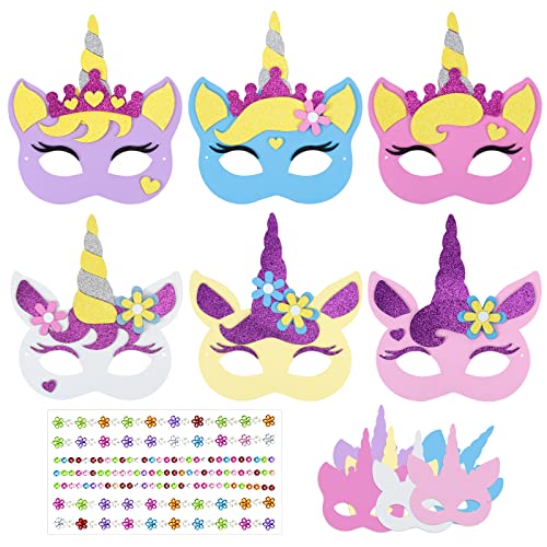 LAMEK 6pièces Masque de Licorne Kits de Masques Masque Enfan