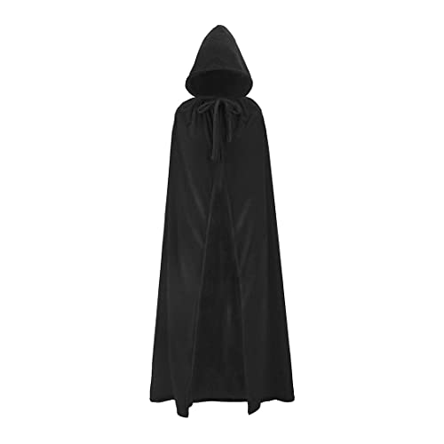 Zeayebsr 1 pièce Cape à capuche noire Costume dhalloween Cos