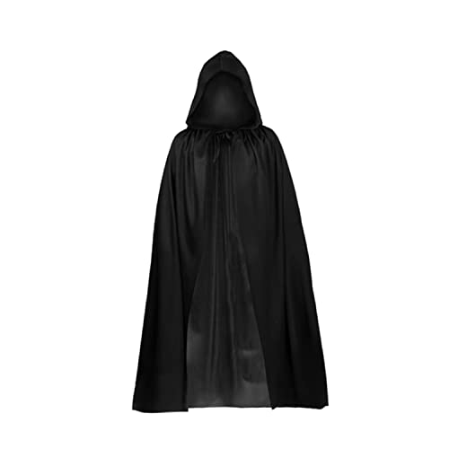 TSHAOUN Cape noire à capuche pour Halloween, déguisement de 