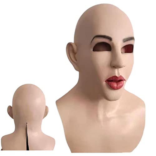 Masque de tête chauve en latex pour femme - Masque réaliste 
