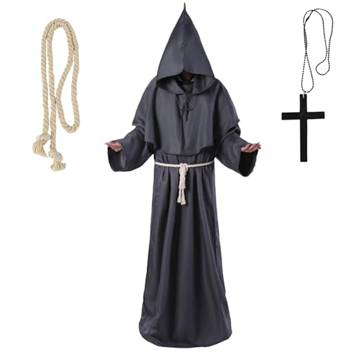 Amebleak Deguisement Moine, Robe de Prêtre Adulte, Robe de R