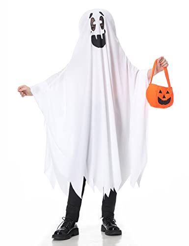 TOMEEK Costume Fantôme Enfant Halloween Blanc Déguisements H