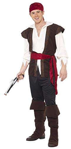Smiffys Costume de pirate, noir, bandana, haut, pantalon, ce
