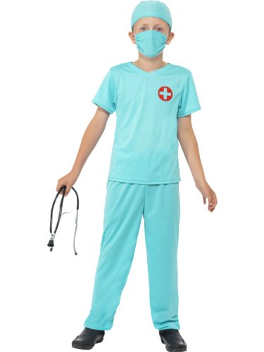 Smiffys Costume chirurgien, Bleu, avec haut, pantalon, chape