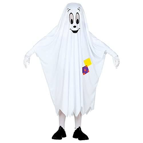 Widmann - Costume fantôme pour enfant, poncho avec visage sy