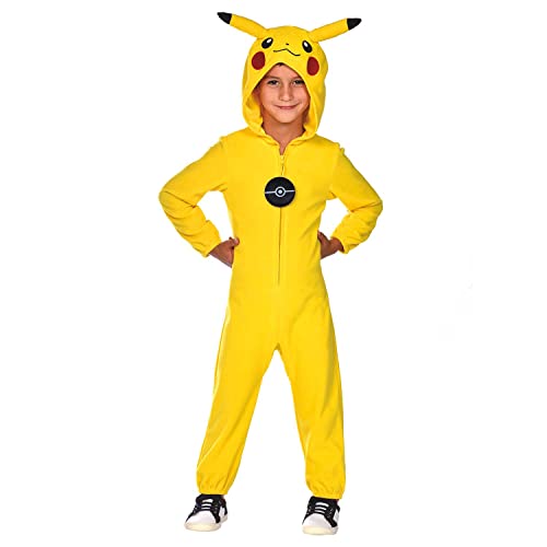 amscan 9908885 Costume Pokémon Pikachu Garçon 8-10 Ans, Jaun