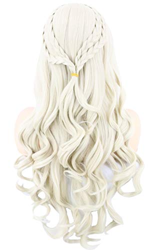 Topcosplay Cosplay Perruque Femme, Daenerys Perruques Longue