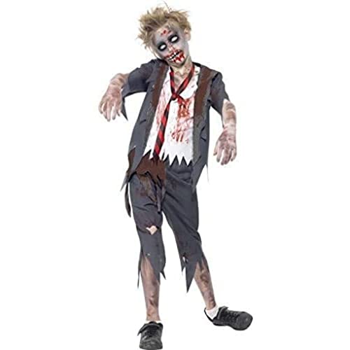 Zombie School Boy Costume, Grey, with Trousers, Jacket, Mock