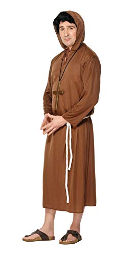 Smiffys Costume de moine, adulte, marron, comprend la robe a