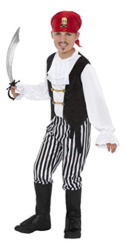 Smiffys Costume de pirate, Noir et Blanc, chemise, pantalon,