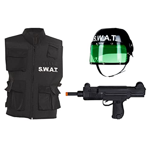 Boland - Kit SWAT pour enfant, noir/blanc, fusil factice, gi