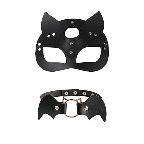 YushengTai Catwoman masque et tour de cou ensemble, masque d