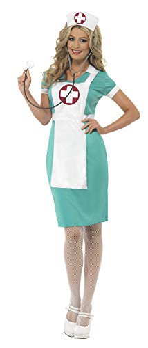Smiffys Costume infirmière du bloc, vert, avec robe, faux ta
