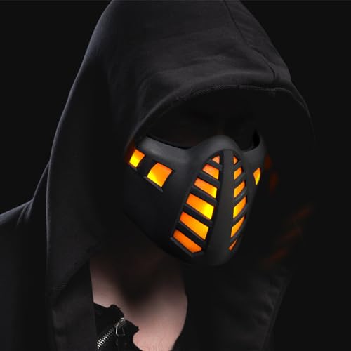 Yzpacc Demi-masque Cyberpunk – Demi-masque de style punk à D