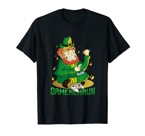 Gamerchaun Gamer vidéo Leprechaun St Patricks Day Irish T-Sh