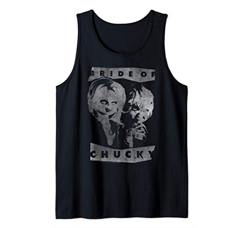 Childs Play Bride Of Chucky Faded White Portrait Débardeur