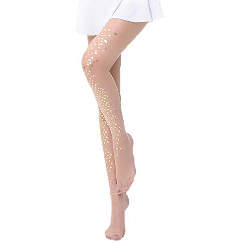 PRETYZOOM - Collants ultra fins en nylon pour femme - Paille