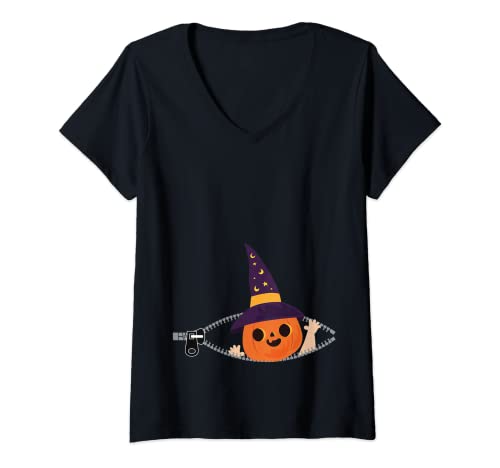 Femme Annonce dune grossesse à Halloween Enceinte T-Shirt av
