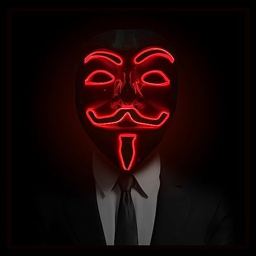Masque LED Anonymous Rouge | Qualité Premium | Plastique Rig
