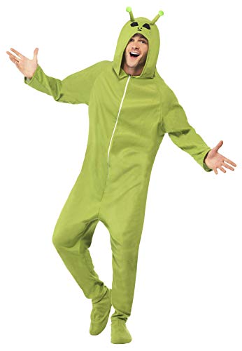 Smiffys Costume Alien, avec combinaison à capuche Vert Mediu