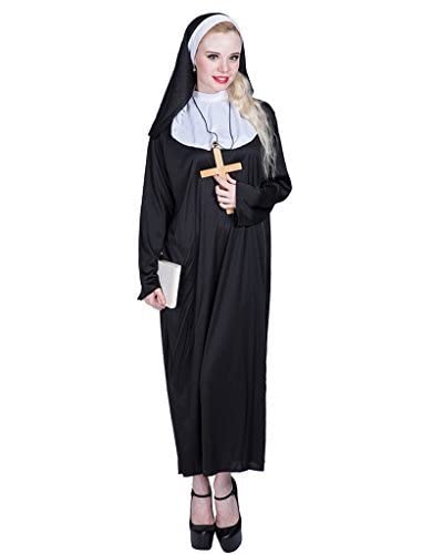 EraSpooky Femme Nonne Costume Robe Fantaisie Sister Act Sain