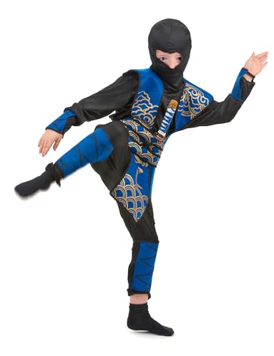 DEGUISE TOI - Déguisement ninja bleu et doré garçon - L 10-1