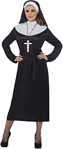 Smiffys Costume de religieuse, noir, avec robe et coiffe - T