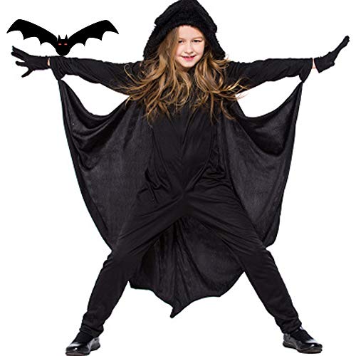 Halloween Enfants Costume Déguisement Black Bat Wings Capuch