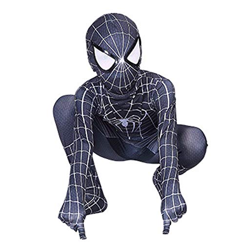 FSMJY Costume De Spiderman Noir 7-8 Ans Garçons Halloween Ca