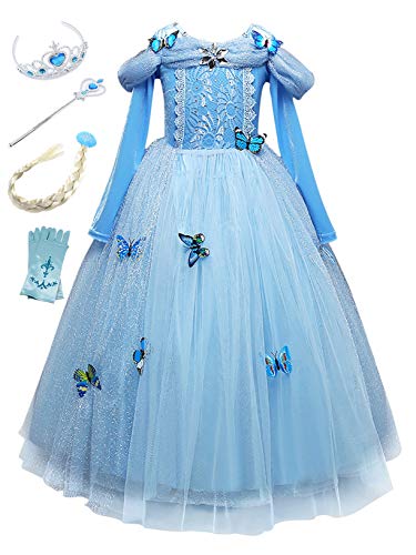 Monissy Costume Reine des Neiges Princesse Elsa Robe à Plusi