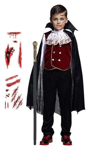 Cloudkids Déguisement Vampire Garçon Costume Halloween Cospl