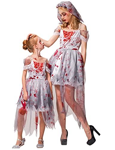 IKALI femmes Zombie mariée Costume Halloween dames cimetière