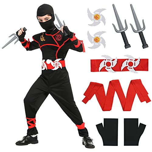 Aomig Déguisement Ninja Costume Enfant, Ensemble de Costumes