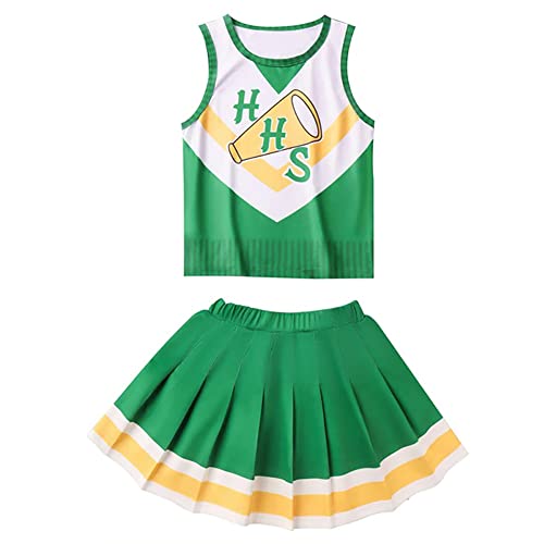 Amycute Déguisement Pompom Girl Costume Cheerleader Vert Fil