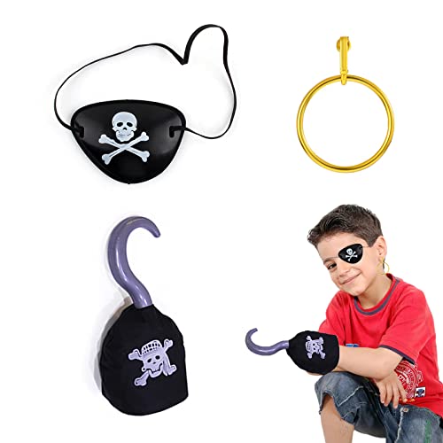 Accessoires de Pirate,3pcs Enfants Costume de Pirate,Ensembl