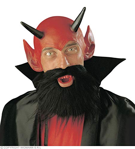 Widmann 2847J - Costume set diable, cornes, dentier, barbe, 