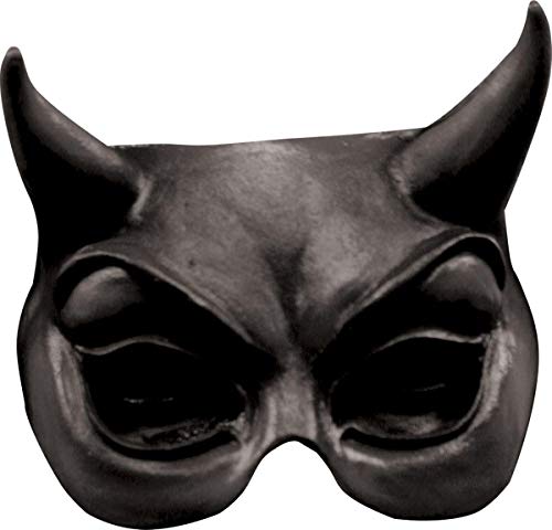 AEC - MAHAL614 - Demi masque diable noir en latex adulte