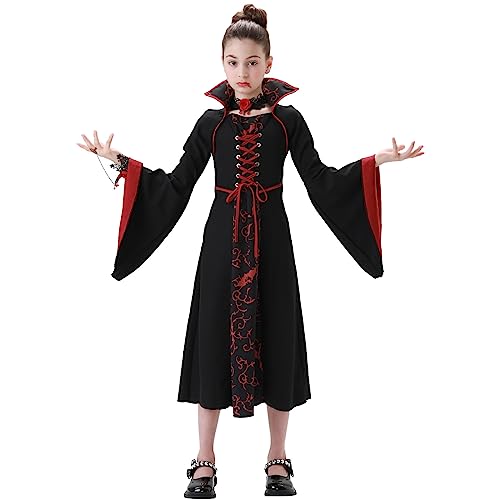ZHIYUEE Halloween Vampire Costume pour Filles Vampire Déguis