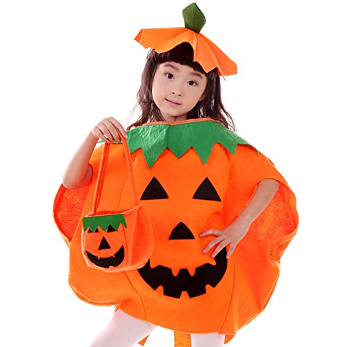 Qingzhuan Costume de citrouille pour enfants, cape de citrou