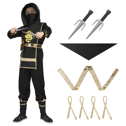 AOOWU Party Vêtements Ninja pour enfants, Déguisement Ninja 