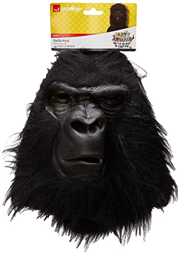 Smiffys Masque de gorille, noir, avec poils, mousse latex
