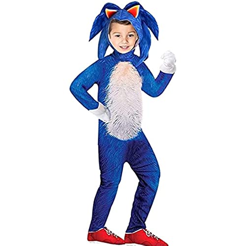Fille Garçon CostumeCosplay Sonic Hedgehog Jumpsuit + Headpi