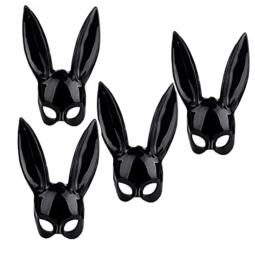 RTWAY Lot de 4 masques de lapin avec oreilles de lapin, 35,6