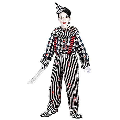 VINTAGE CLOWN (jumpsuit with ruff and braces, headpiece) - (