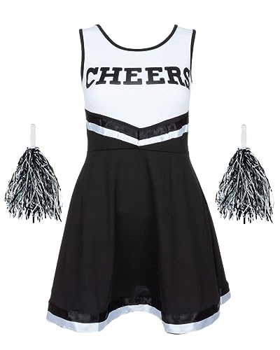 Tenue Pompom Girl avec pompons de Cheerleader - Costume Pomp