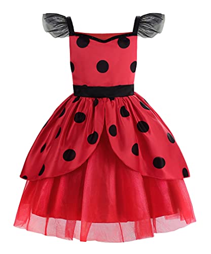 ReliBeauty Déguisement Ladybug Panoplie pour Fille Costume C