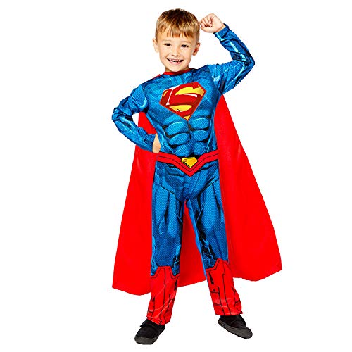 amscan Costume officiel Warner Bros Superman 2-12 ans, bleu 