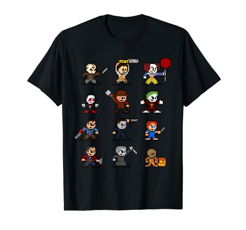 Pixel Halloween Scary Horror Movies Christmas Gifts T-Shirt